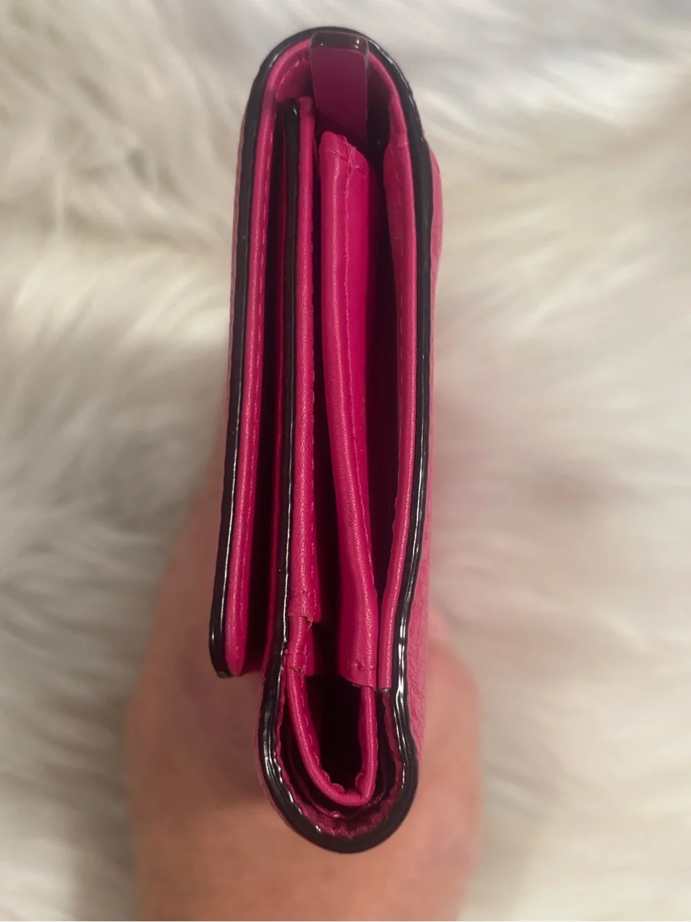 Kate Spade New York Magenta Leather Trifold Wallet